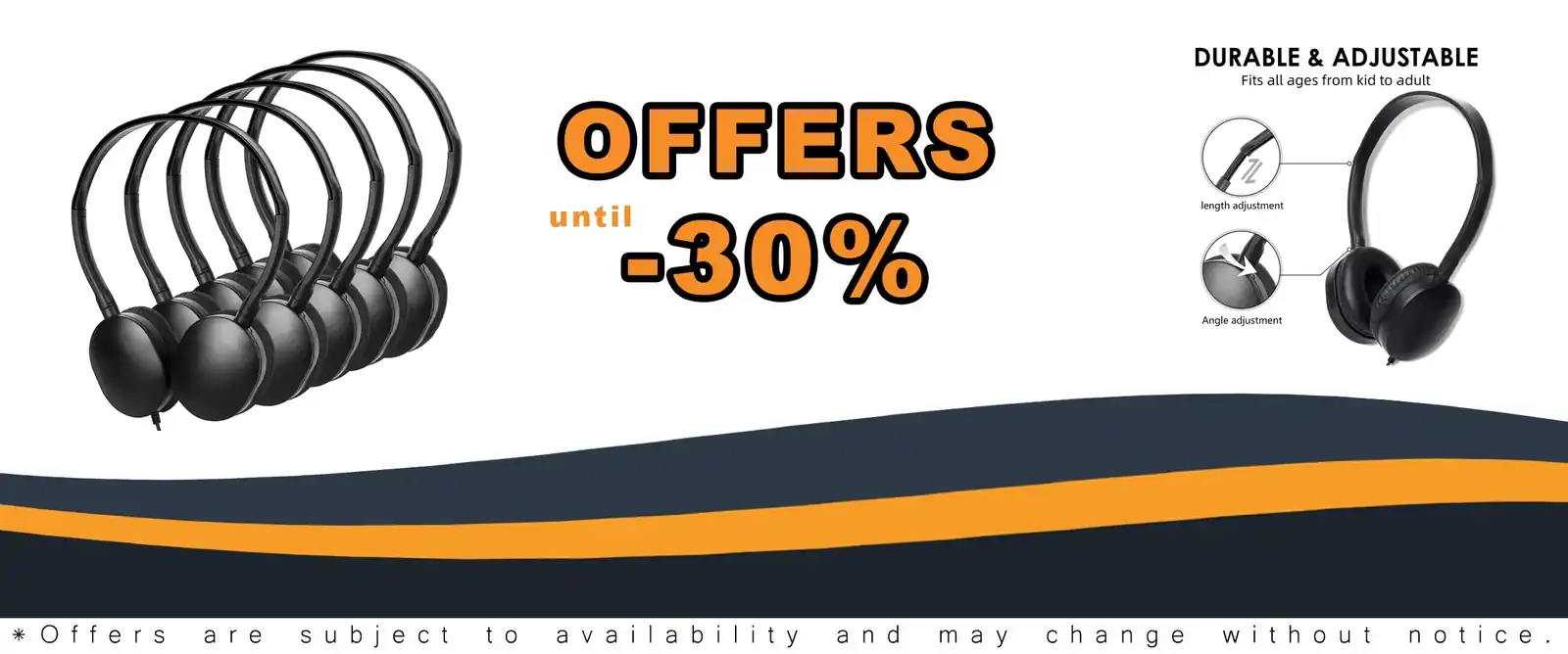 100 black headphones pack for school classroom students