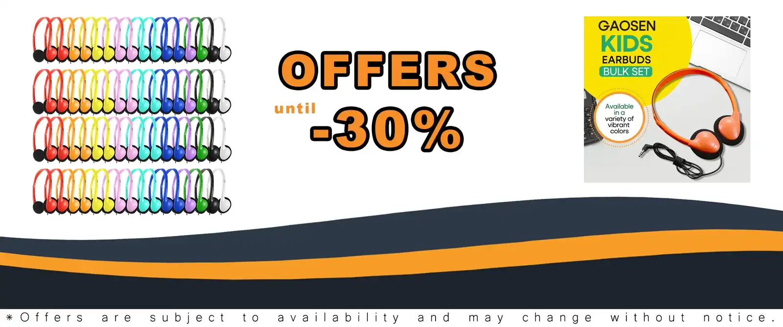 100 pack bulk headphones for classroom kids school students