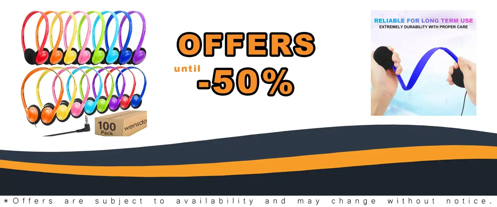 100 pack classroom headphones for kids and adults