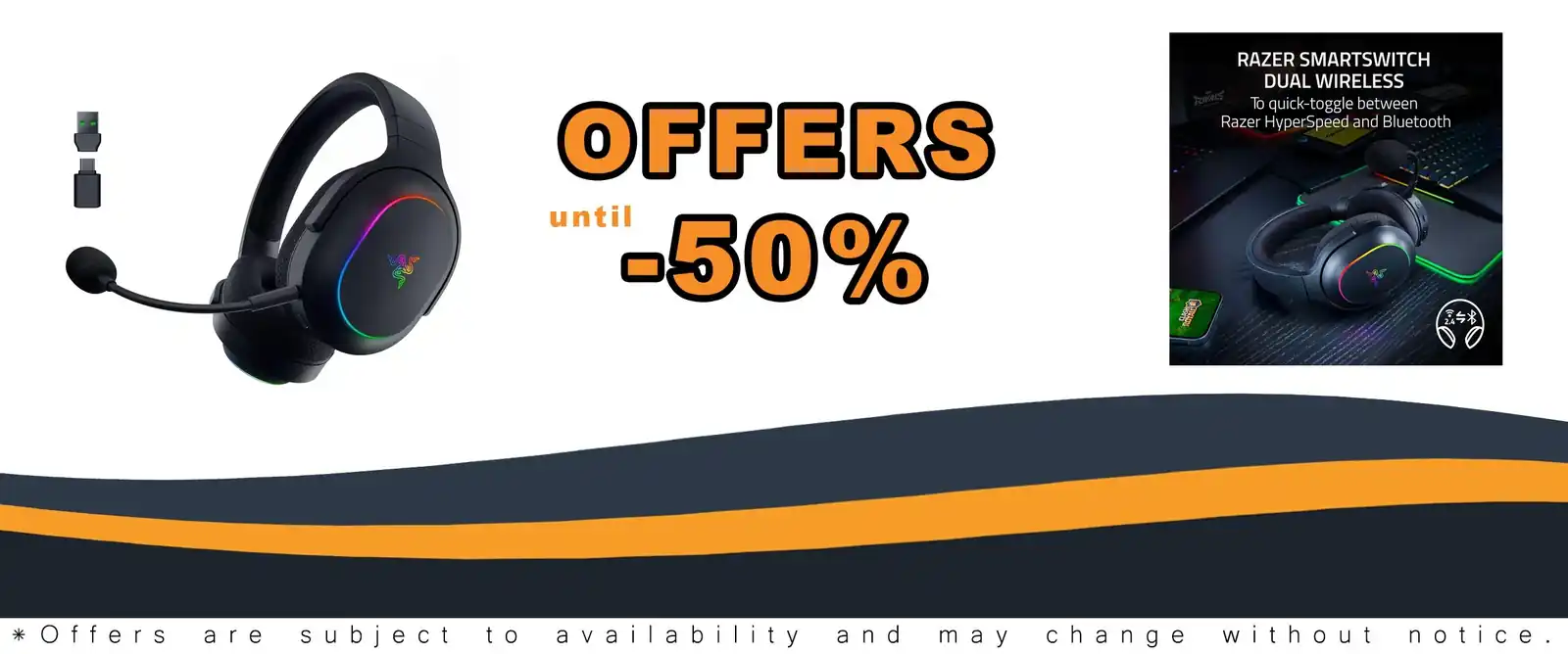 2.4GHz wireless gaming headset Chroma RGB 40mm drivers
