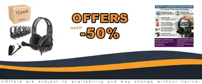 Bulk Headphones for Classroom with Microphone 12 Pack Black