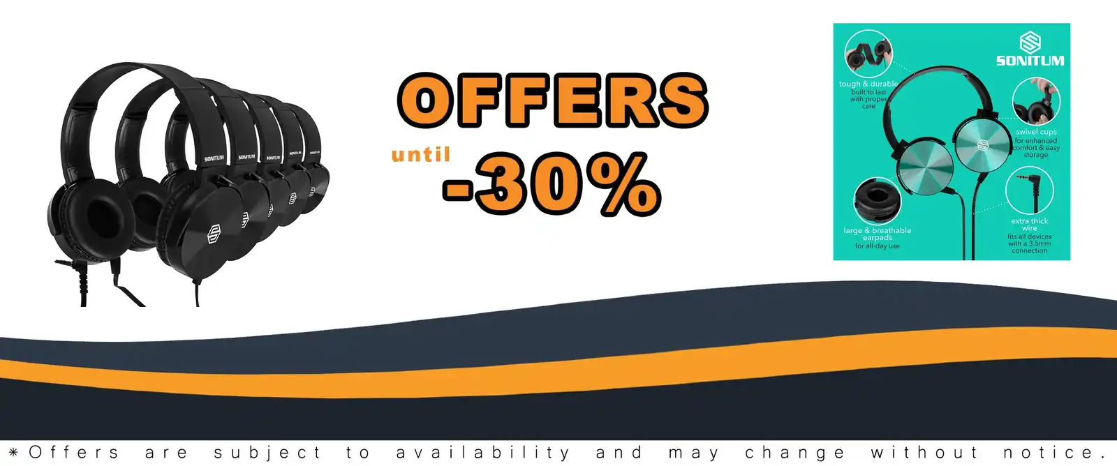classroom headphones bulk 10-pack black on-ear