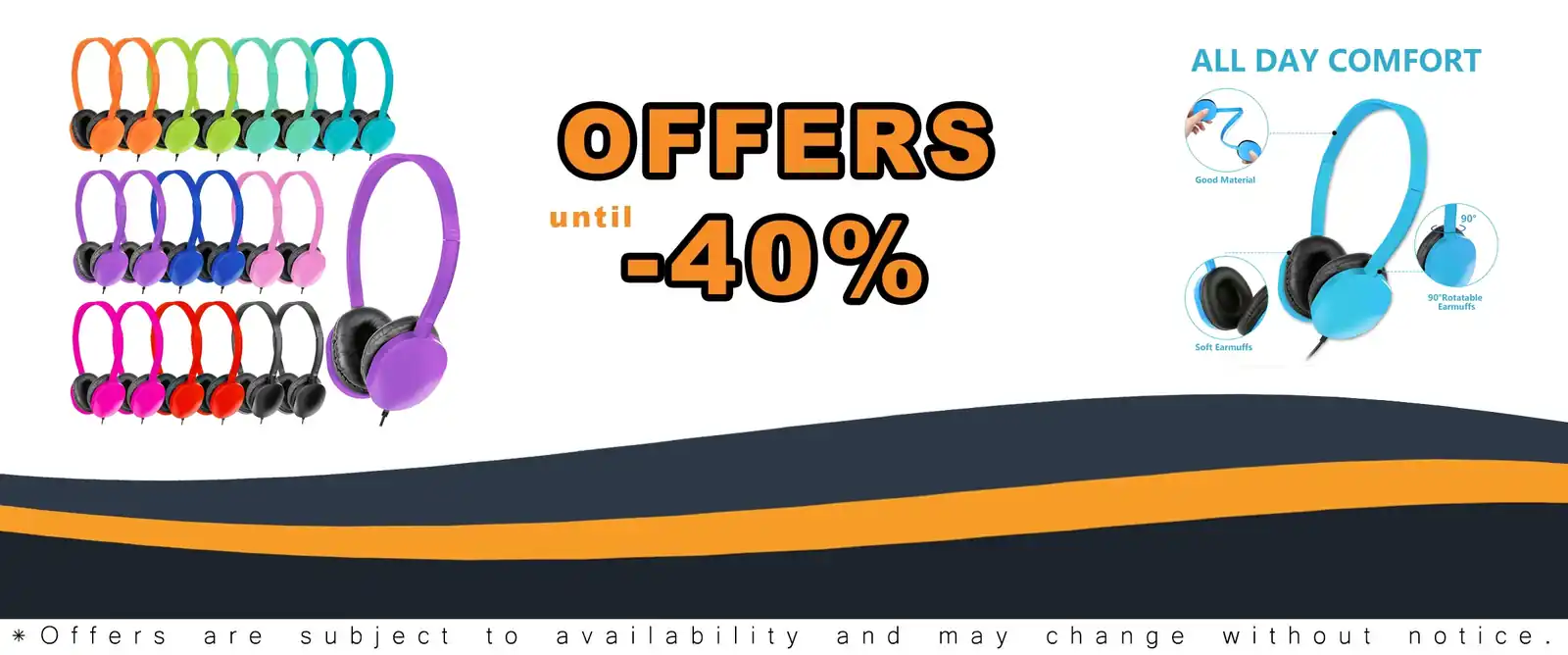 30 pack classroom headphones for students multi color
