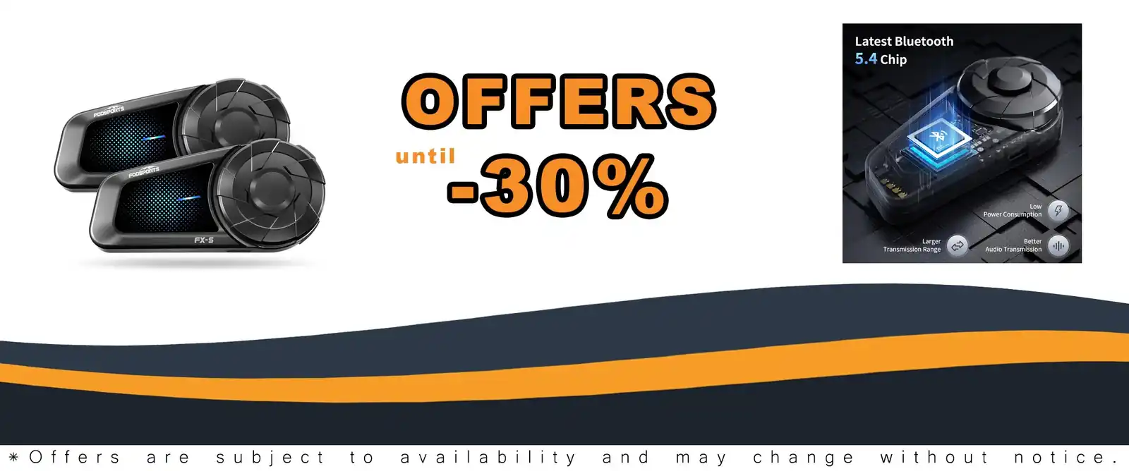 fodsports fx-s motorcycle bluetooth headset v5.4 2-pack black