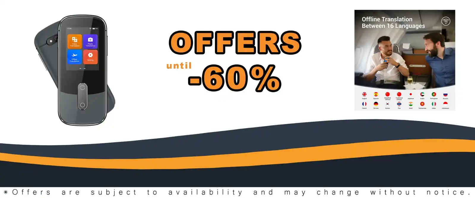 offline language translator device w09 pro 144 languages grey
