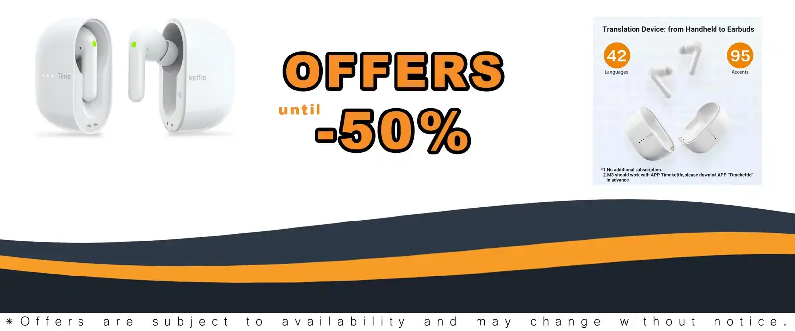timekettle M3 3-in-1 language translation earbuds 43 languages 96 accents