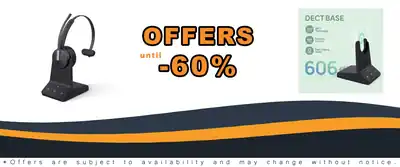 Yealink WH64 DECT & Bluetooth Headset 606ft Long Range
